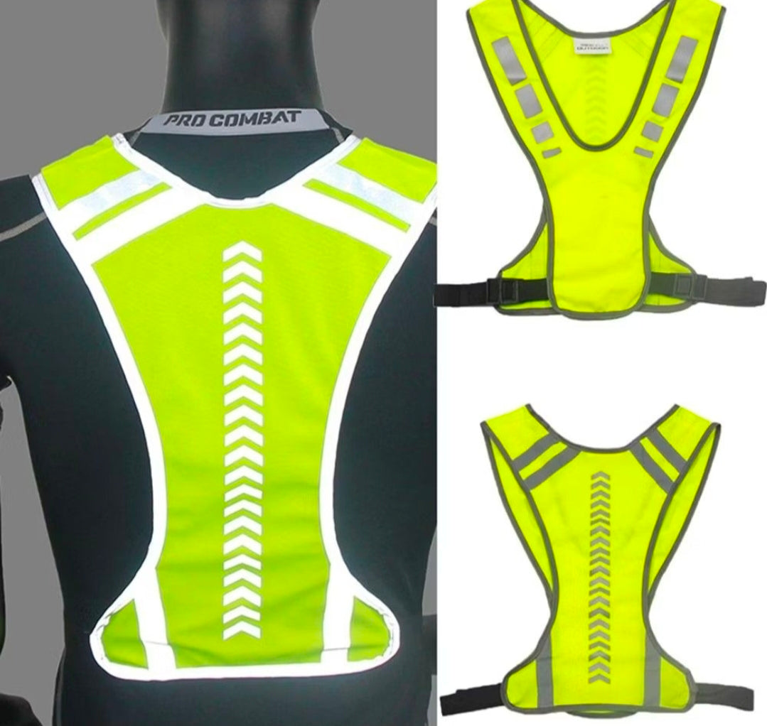 Fenditools Unisex Jogging Vest Outdoor Protective Vest Night Running Elastic Cycling Safety Reflective Sports Bicycle Harness