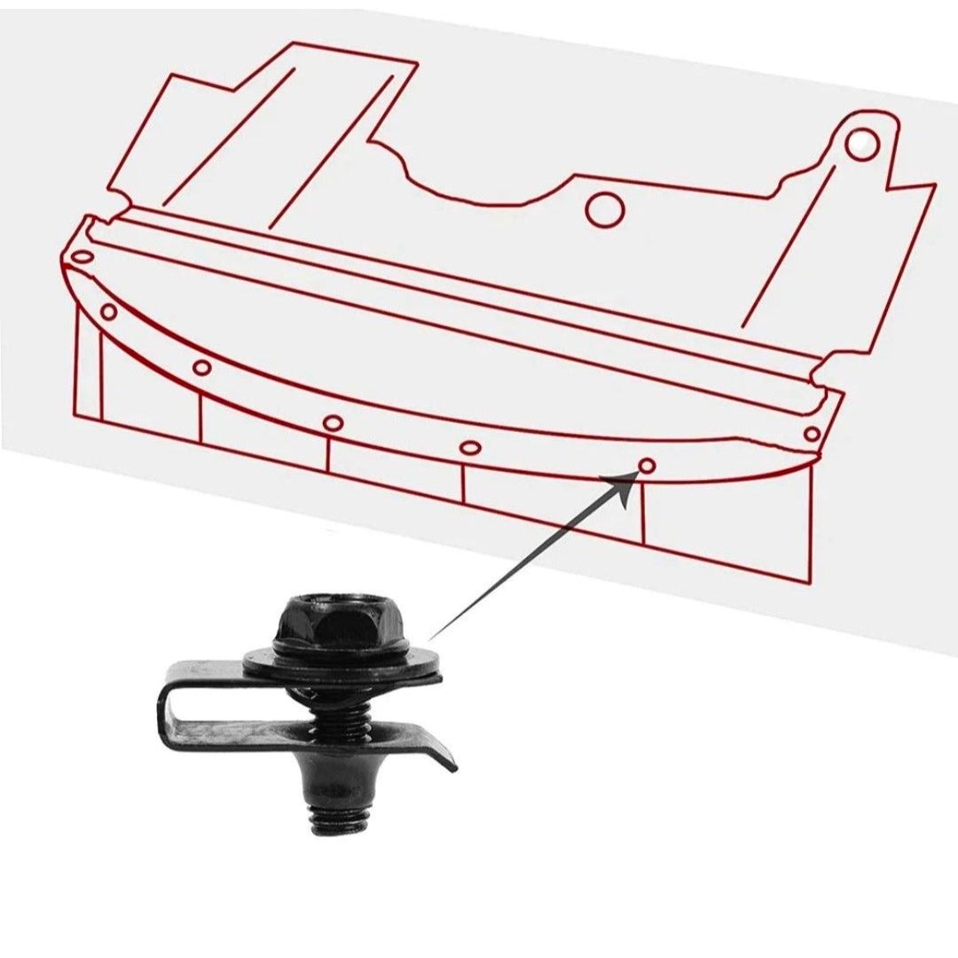 Fendimart Car Body Bolts & U-Nut Clips M6 Engine Cover Undertray Splash Shield Bumper Fender Liner Fastener Screws 10pcs