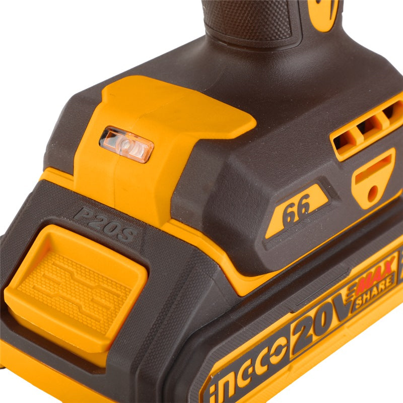 INGCO 20V 2X 2.0AH LI-ION BRUSHLESS IMPACT DRILL CIDLI20668 Full Set