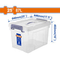 WADFOW 87L Plastic Storage Box W/Handle+Lid 640X446X402MM WTB2390