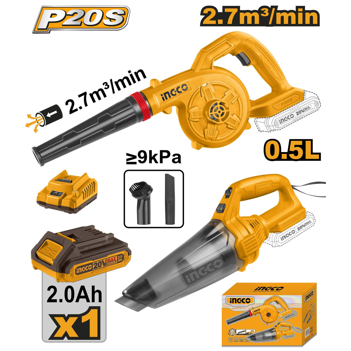 2PCS BLOWER & VACUUM, COMBO SET COSLI240998
