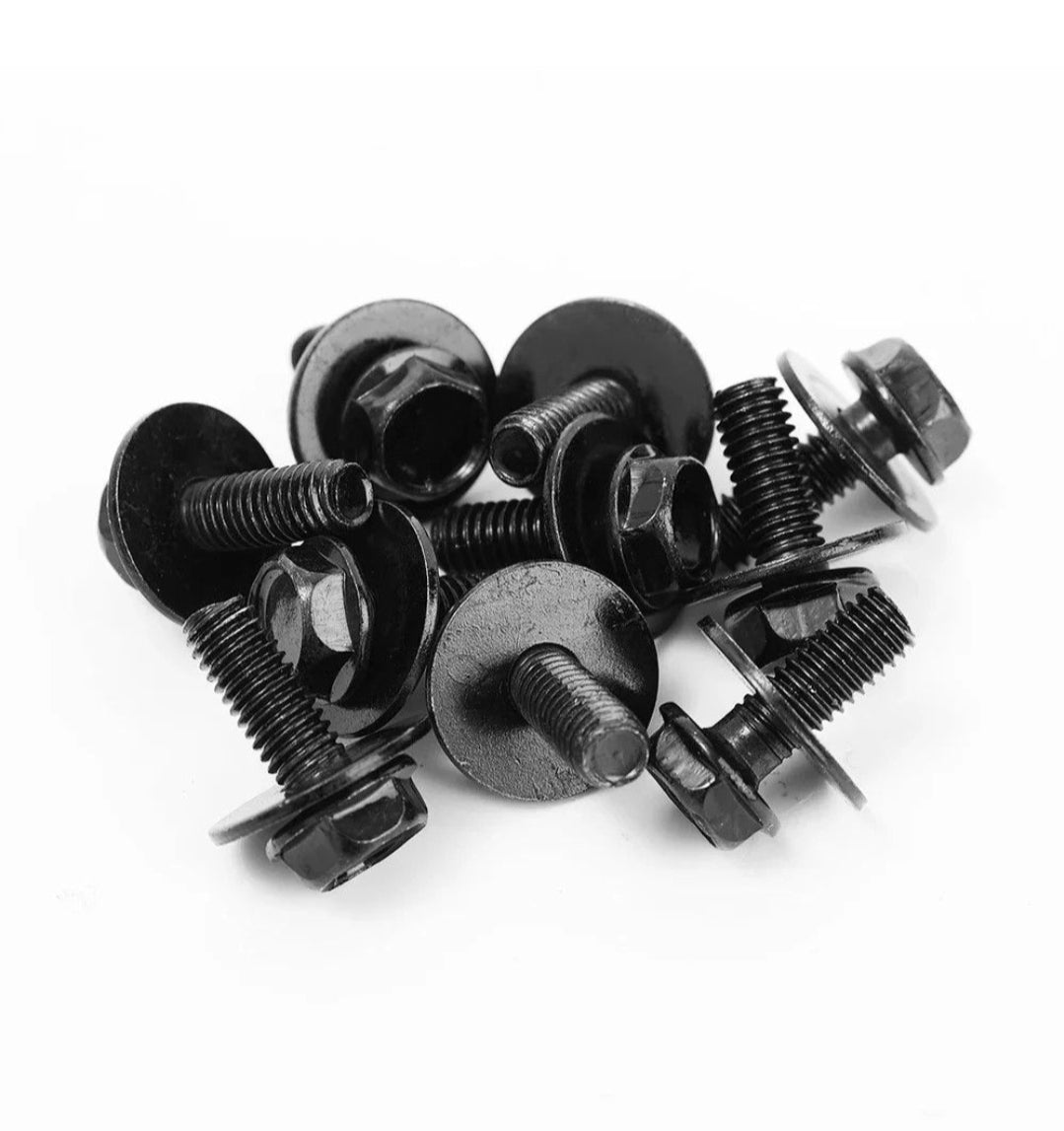 Fenditools Car Body Bolts & U-Nut Clips M6 Engine Cover Undertray Splash Shield Bumper Fender Liner Fastener Screws 10pcs