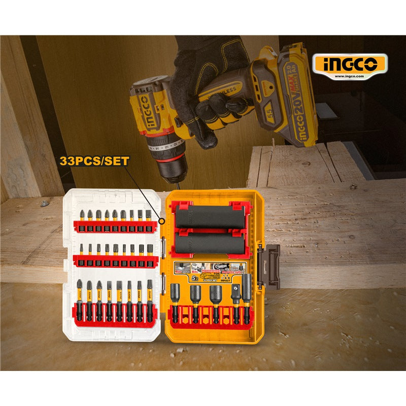 INGCO 33PCS Impact Driver Bits + Socket Set AKDL53306