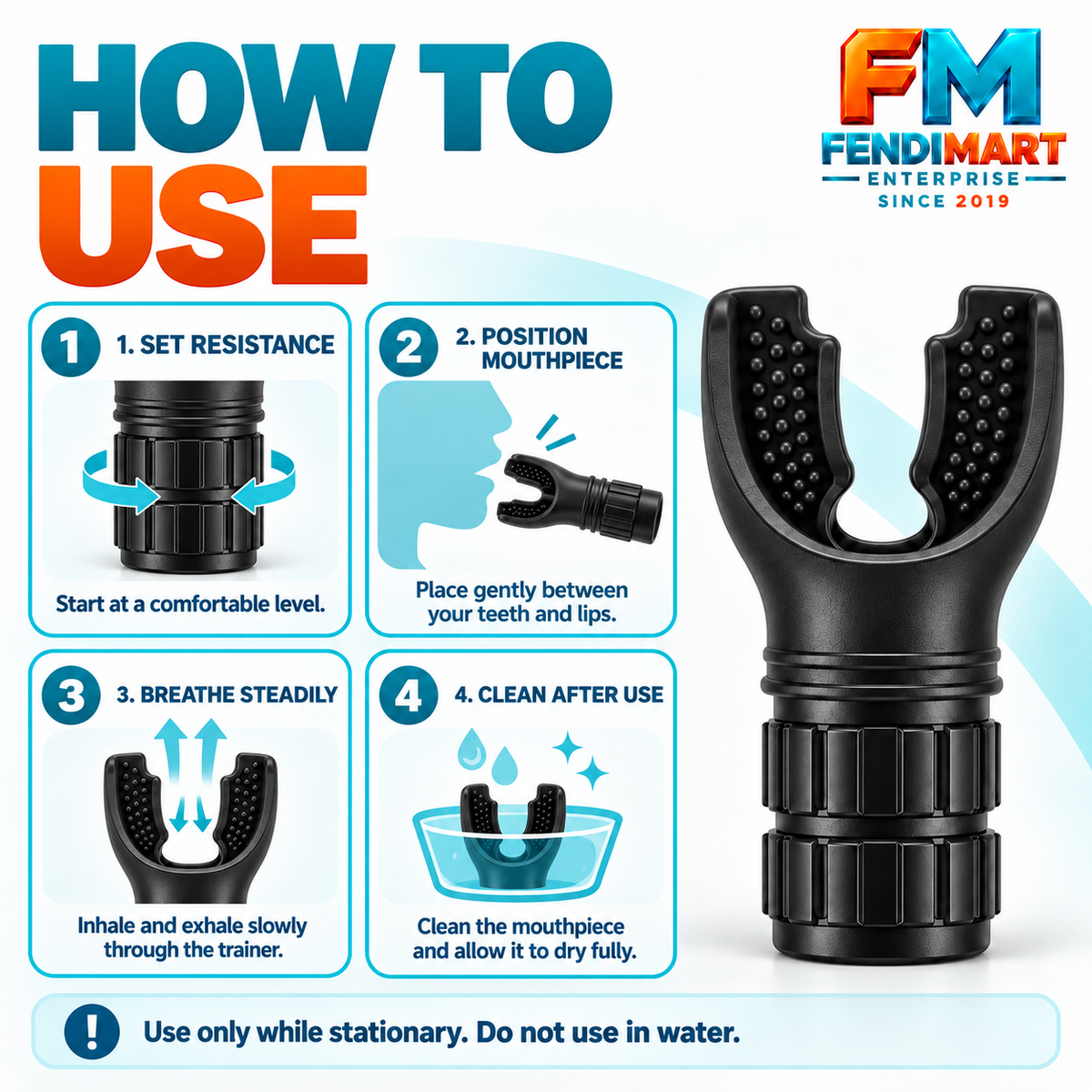Adjustable Breathing Trainer | Respiratory Training Device | Fitness & Endurance Exercise Tool