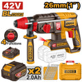 INGCO 42V BL 26MM 4-Mode Rotary Hammer 2x2.0Ah + Case CRHL142682