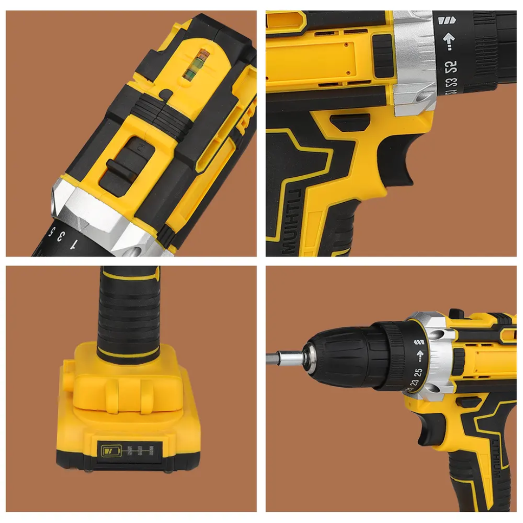Fendimart 21V Cordless Drill Driver 10mm | 30Nm Torque | 24-Piece Accessories Kit