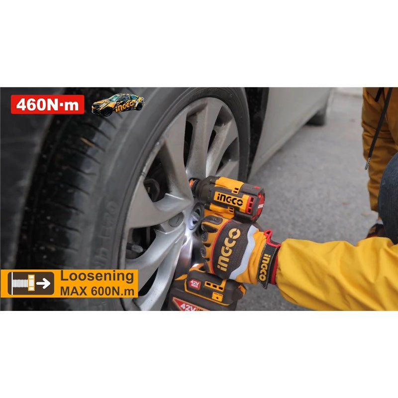 INGCO 42V BL 1/2in 460NM Impact Wrench 1x2.0Ah CIWLI42461