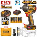 INGCO 42V BL 1/2in 460NM Impact Wrench 1x2.0Ah CIWLI42461