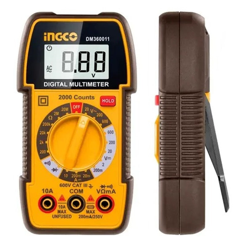 INGCO Digital Multimeter 600V 2000 Count Manual Range DM360011