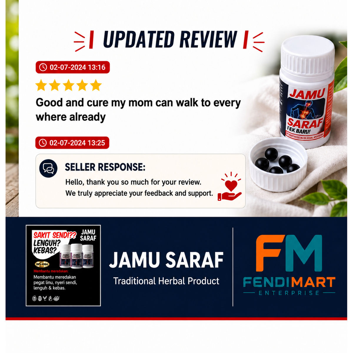 Jamu Saraf – Traditional Herbal Formula with Tongkat Ali & Ginseng Extract | Buy More to Save More with Free Delivery