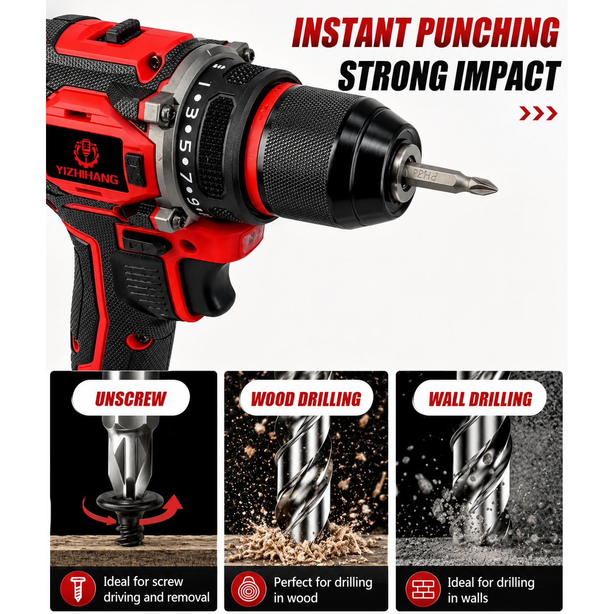 Fendimart 21V Brushless Cordless Drill 60-80Nm | 2x Battery + Charger + Case + Accessories