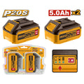 INGCO 20V 2x5.0Ah Battery Value Pack COSLI240464