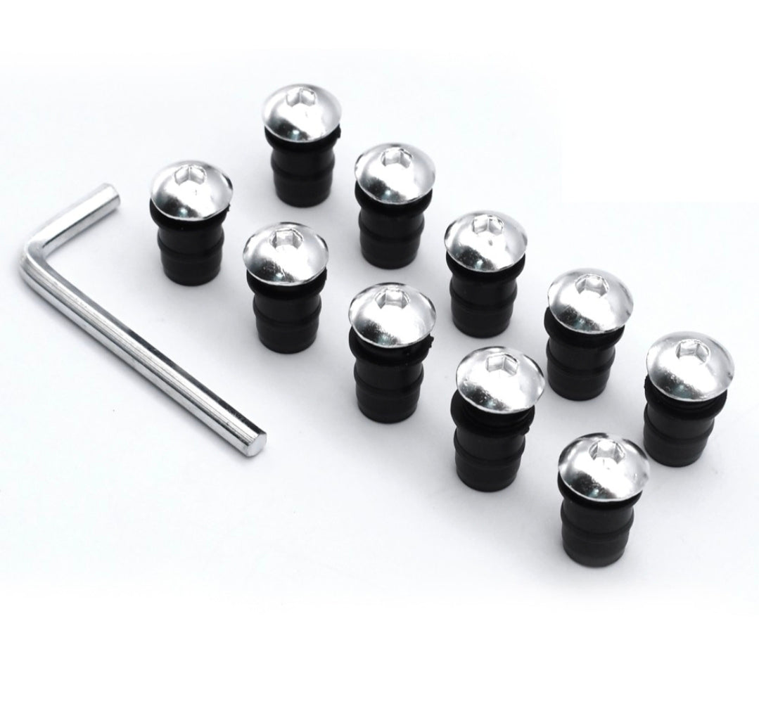 Motorcycle Windscreen Bolts & Rubber Grommets M5 x 15mm (10pcs)