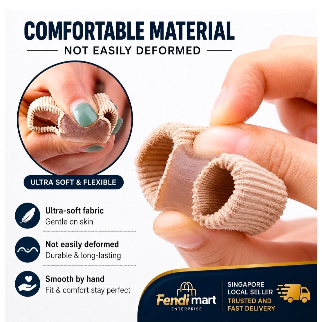 Toe Separator Sleeve | Soft Gel Tube | Bunion & Corn Relief | Size S / L | 2 Pcs per Set