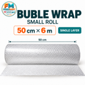 Bubble Wrap Roll 50cm × 6m – Single Layer Protective Packaging (1 Roll)