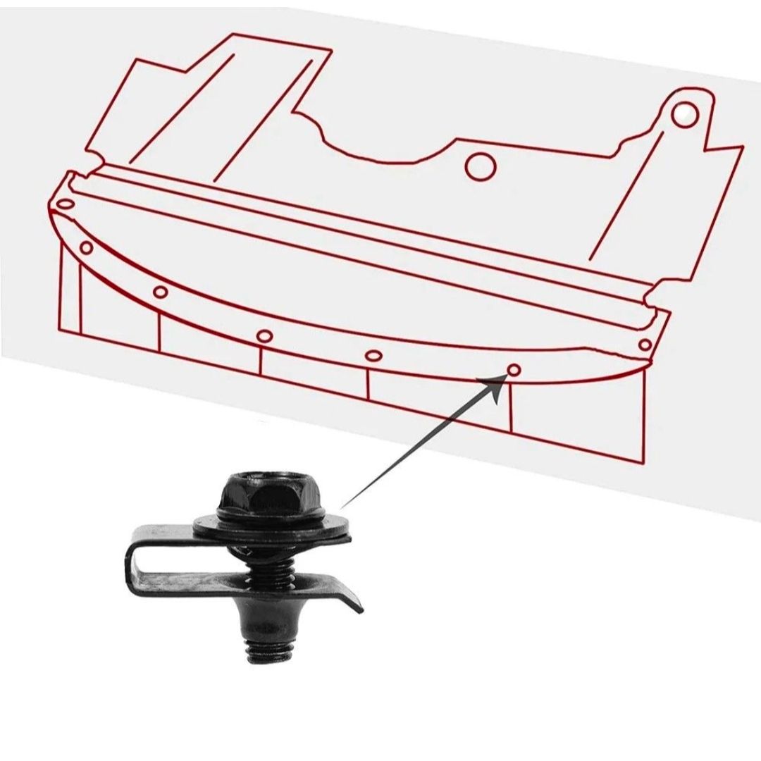 Fendimart Car Body Bolts & U-Nut Clips M6 Engine Cover Undertray Splash Shield Bumper Fender Liner Fastener Screws 10pcs
