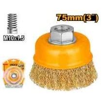INGCO Wire Cup Brush 75mm M10x1.5 WB10752 (For 4" Grinder)